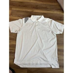 Adidas Formotion Performance Polo Shirt Men Large White Wicking Golf Climacool